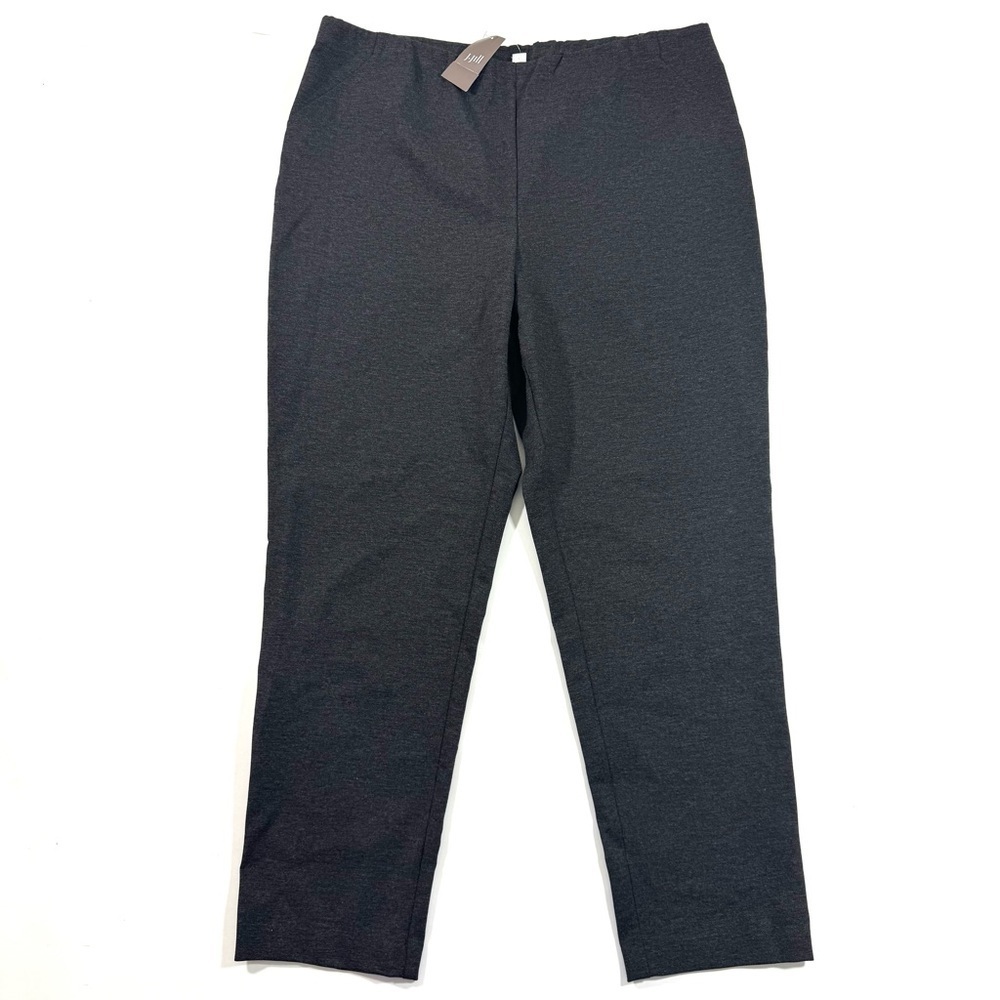 New J Jill Ponte Knit Slim Leg Pants Dark Grey Size XL Ankle